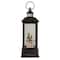 11" Black with Brushed Gold LED Snowman Family Christmas Lantern Snow Globe